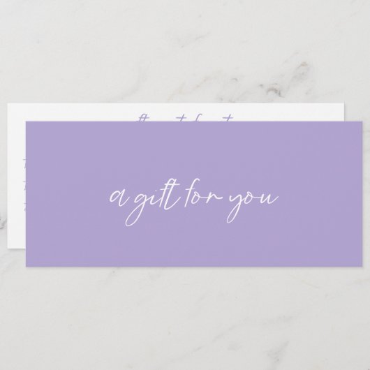 Zeitgenössisches Periwinkle Modernes Geschenkzerti (Vorne/Hinten)