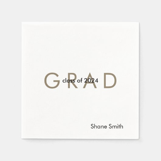 Zeitgenössisches Personalisiertes Abschluss Paper  Serviette (Vorderseite)