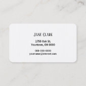 Zeitgenössisches Quiltieren Visitenkarte (Rückseite)