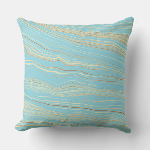 Zeitgenössisches Robins-Ei-Blau, Beige, Leinenmust Kissen