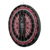 Zeitgenössisches Rosa-Schwarz-Monogramm Personalis Dartscheibe (Vorderseite rechts)