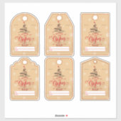 Zeitgenössisches Rot und ein Weihnachtsgeschenk Aufkleber (Blatt)