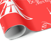 Zeitgenössisches Rot und Weiße Weihnachten Geschenkpapier (Rolleneckpunkt)