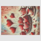 Zeitgenössisches rotes Herz gestrichenes Gewebe Seidenpapier (Vorderseite)