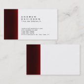 Zeitgenössisches Rotes Weiß Schlicht Stilvolle Vis Visitenkarte (Vorne/Hinten)