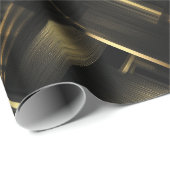 Zeitgenössisches Schwarz-Gold-Geometrisches-Abstra Geschenkpapier (Rolleneckpunkt)