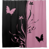 Zeitgenössisches Schwarz-Kaschmir-Rose rosa Duschvorhang