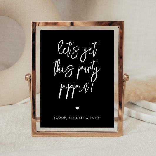 Zeitgenössisches Schwarz Lass uns dieses Party Pop Poster