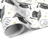 Zeitgenössisches Schwarz-Weiß-Abschluss-Umschlagpa Geschenkpapier (Rolleneckpunkt)