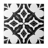 Zeitgenössisches Schwarz-Weiß-Muster Fliese (Vorderseite)