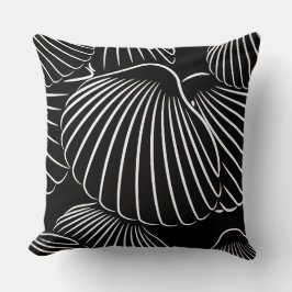 Zeitgenössisches Schwarz/Weiß-Schnürkissen Kissen