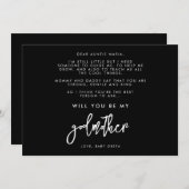 Zeitgenössisches Schwarz Werden Sie meine Mutterka Einladung (Vorne/Hinten)