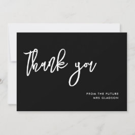 Zeitgenössisches Schwarzes Brautparty Vielen Dank Einladung