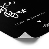 Zeitgenössisches Schwarzes Hochzeitszeichen Coffee Poster (Ecke)