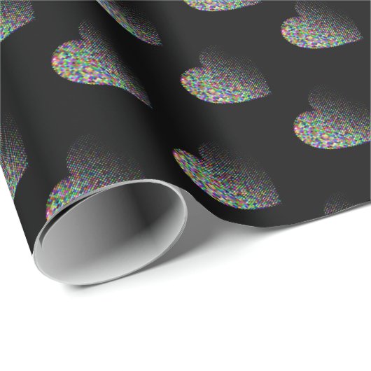 Zeitgenössisches schwarzes Musterpapier Geschenkpapier (Rolleneckpunkt)