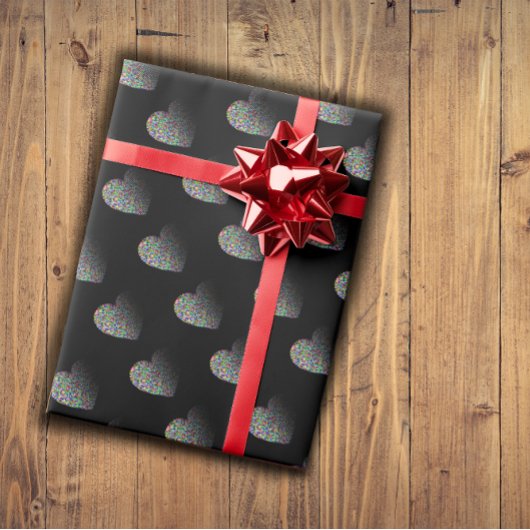 Zeitgenössisches schwarzes Musterpapier Geschenkpapier