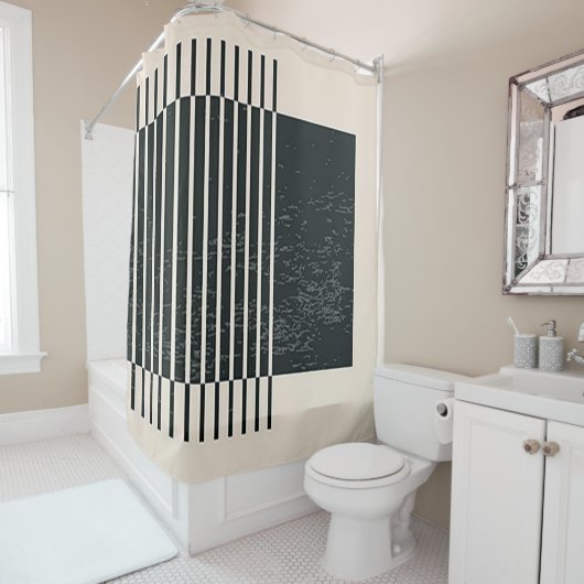 "Zeitgenössisches Schwarzes Rohrsystem" Duschvorhang (Beispiel)