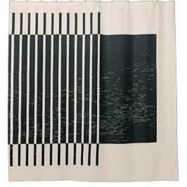 "Zeitgenössisches Schwarzes Rohrsystem" Duschvorhang