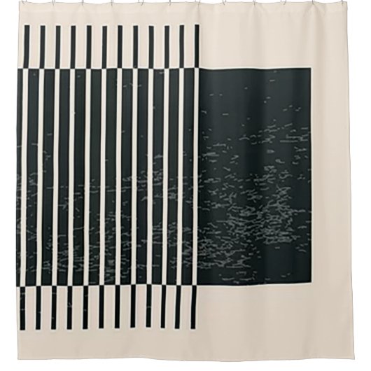 "Zeitgenössisches Schwarzes Rohrsystem" Duschvorhang (Vorderseite)