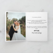 Zeitgenössisches Script Heart Wedding Foto Dankeskarte (Innenseite)