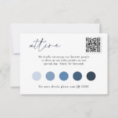 Zeitgenössisches Script QRCode Wedding ATTIRE TEMP Einladung (Vorderseite)