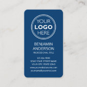 Zeitgenössisches Social-Media-Logo QR-Code Navy Visitenkarte (Vorderseite)