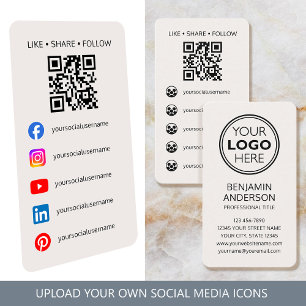 Zeitgenössisches Social-Media-Logo QR-Code Off-wei Visitenkarte