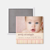 Zeitgenössisches Stripe Baby Foto Magnet (Vorderseite/Rückseite)