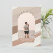 Zeitgenössisches trostloses FOTO DANKE INVITA Einladung (Stehend Vorderseite)