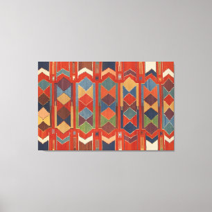 Zeitgenössisches türkisches Kilim-Muster Leinwanddruck