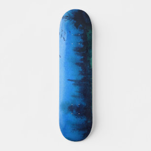 zeitgenössisches Waldland grün und schwarz Skateboard