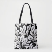 Zeitgenössisches Waldorf Leaf Muster Schwarz-weiß Tasche (Vorderseite)