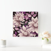 Zeitgenössisches Waldorfmuster Quadratische Wanduhr (Zuhause)