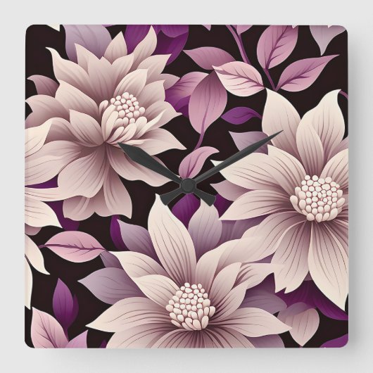 Zeitgenössisches Waldorfmuster Quadratische Wanduhr (Vorderseite)