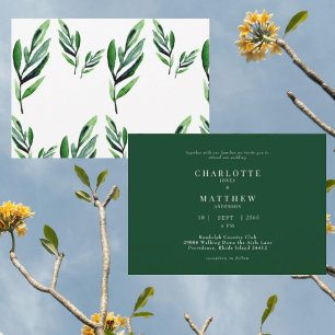 Zeitgenössisches Wasserfarbengrün ohne Eltern Hoch Einladung