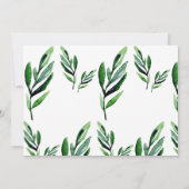 Zeitgenössisches Wasserfarbengrün ohne Eltern Hoch Einladung (Rückseite)