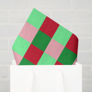 Zeitgenössisches Weihnachts-Karo-Muster Seidenpapier