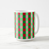 Zeitgenössisches Weihnachts-Schachbrettmuster Kaffeetasse (VorderseiteRechts)
