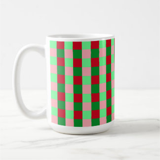 Zeitgenössisches Weihnachts-Schachbrettmuster Kaffeetasse