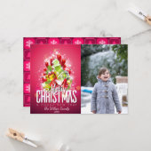 Zeitgenössisches Weihnachtsbaum & Geschenke-Foto Karte (Vorderseite/Rückseite Beispiel)