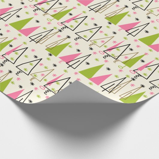 Zeitgenössisches Weihnachtsbaumpapier aus dem Mitt Geschenkpapier (Ecke)