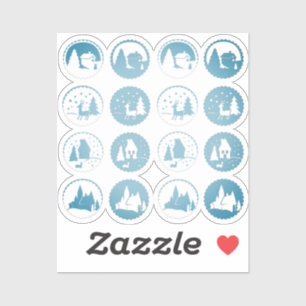 Zeitgenössisches Weihnachtswinterfest Set Smoky Bl Aufkleber