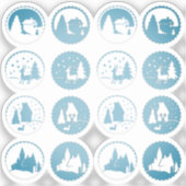 Zeitgenössisches Weihnachtswinterfest Set Smoky Bl Aufkleber (Vorderseite)