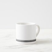 Zeitgenössisches Weiß mit Streifen Espresso Tasse (Vorderseite Rechts)