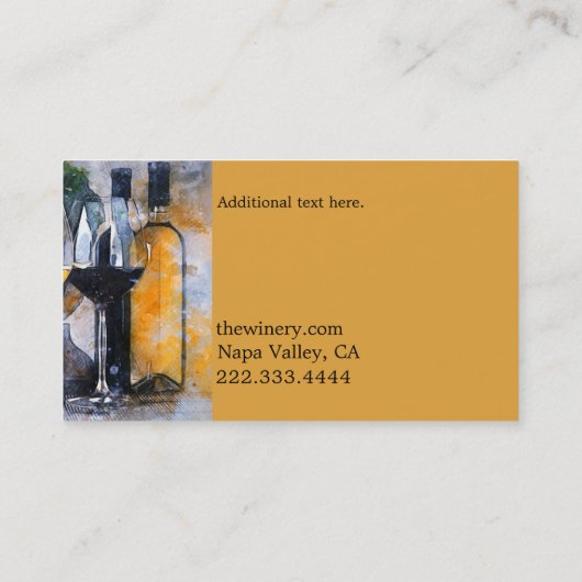 Zeitgenössisches Wine Theme Custom Business Card Visitenkarte (Rückseite)