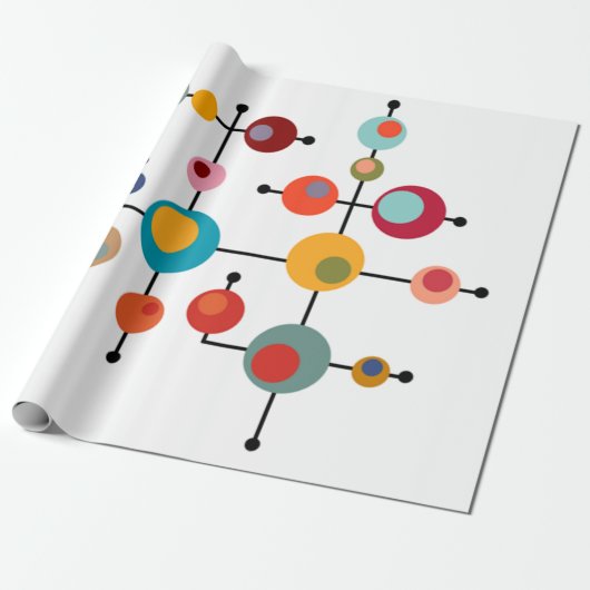 Zeitgenössisches Wrapping Paper aus der Mitte des Geschenkpapier (Ungerollt)