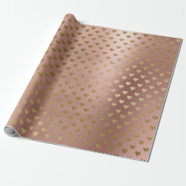 Zeitgenössisches zartes Herz Rosa Rose Gold Glam Geschenkpapier