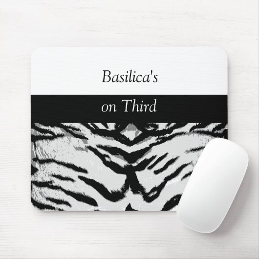 Zeitgenössisches Zebra Stripe Black and White Mous Mousepad (Mit Mouse)