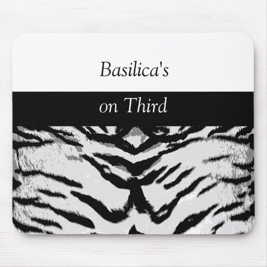 Zeitgenössisches Zebra Stripe Black and White Mous Mousepad (Vorne)