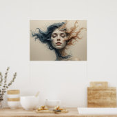 Zeitgewendete Gesichter Poster Abstrakte Mauer Kun (Küche)